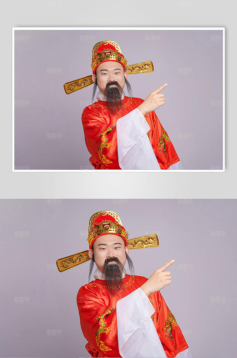 喜庆财神爷拜年人物摄影图片