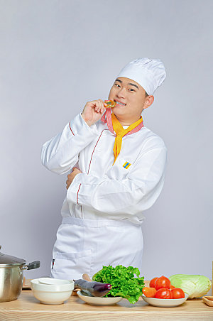 餐饮厨师服人物摄影精修图片