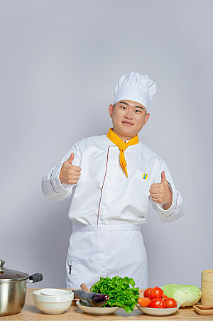餐饮职场商业厨师服摄影图片
