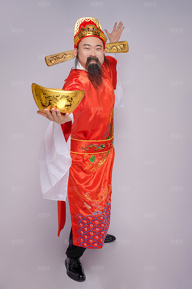 喜庆财神爷拜年人物图片