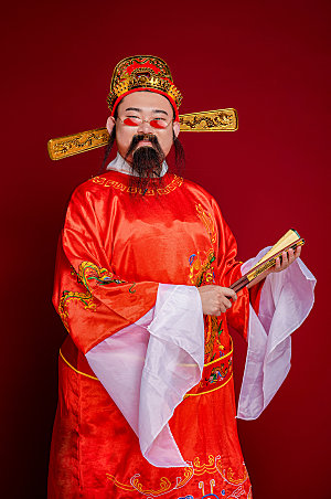 喜庆财神爷拜年人物图片