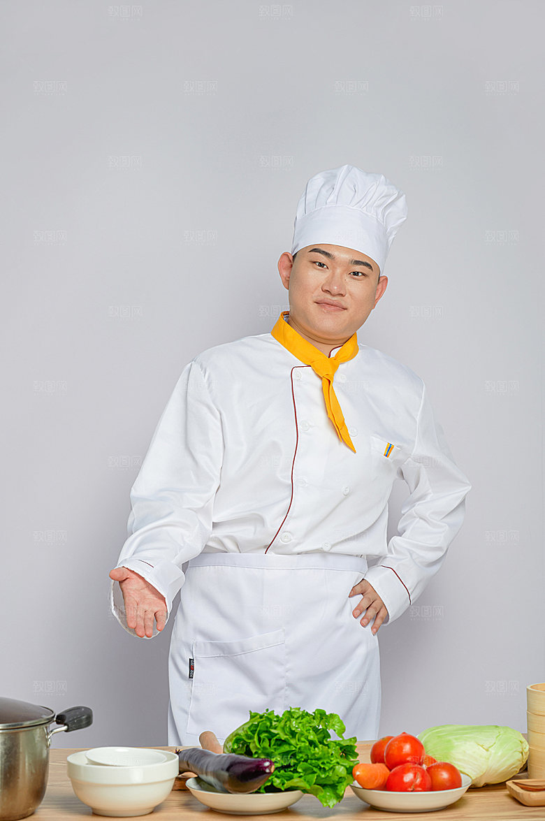 餐饮职场商业厨师服人物图片