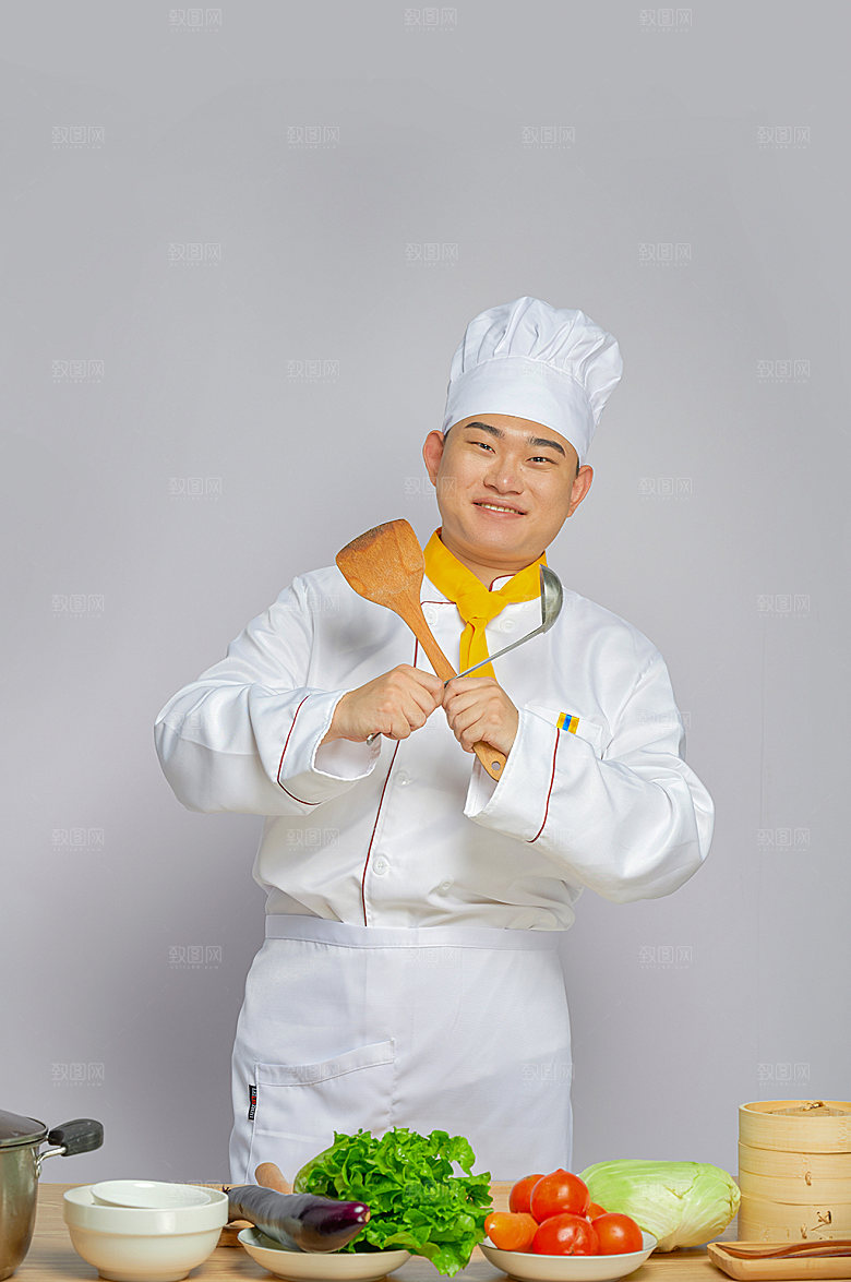 餐饮职场商业厨师服人物图片