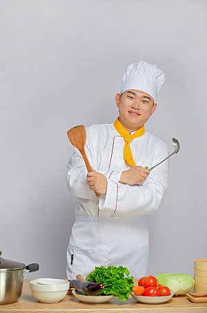餐饮职场厨师服人物摄影