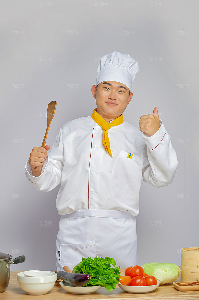 餐饮职场商业厨师服点赞图片