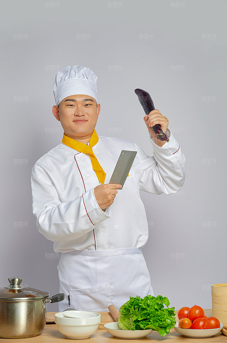 餐饮职场商业厨师服人物图片