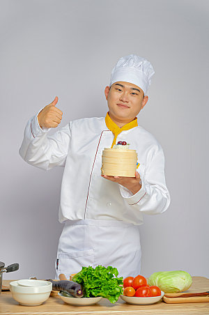 餐饮职场商业厨师服人物摄影图