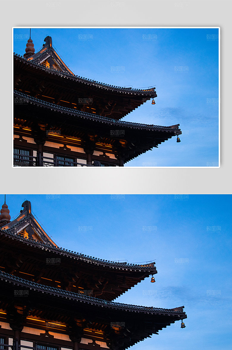 桂林风景夜景逍遥楼摄影图