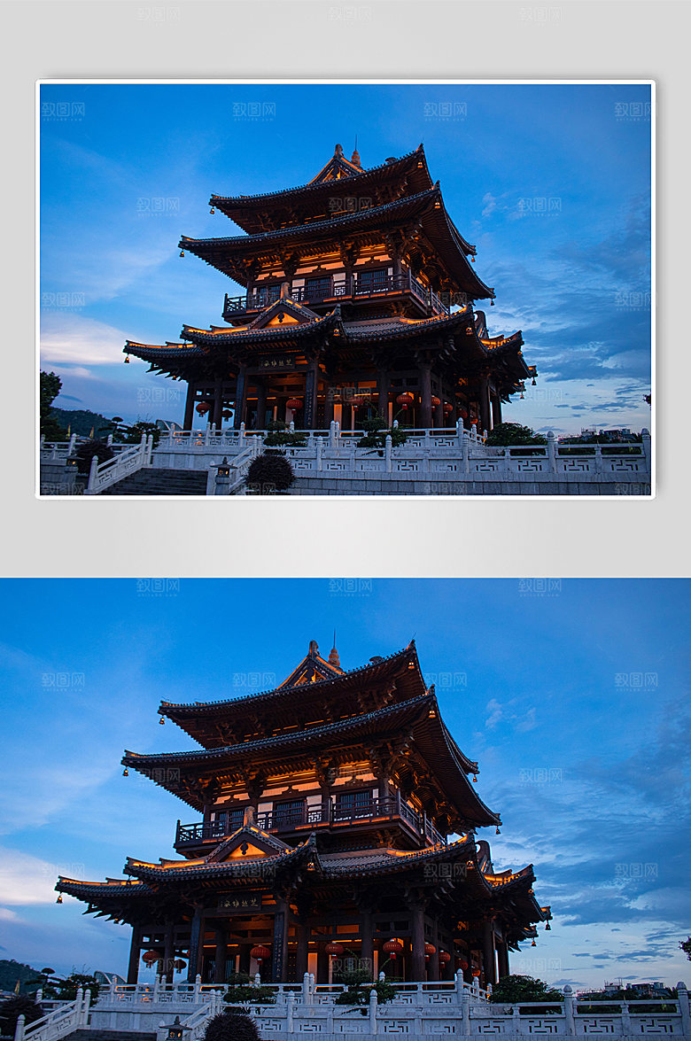 桂林夜景逍遥楼摄影图照片