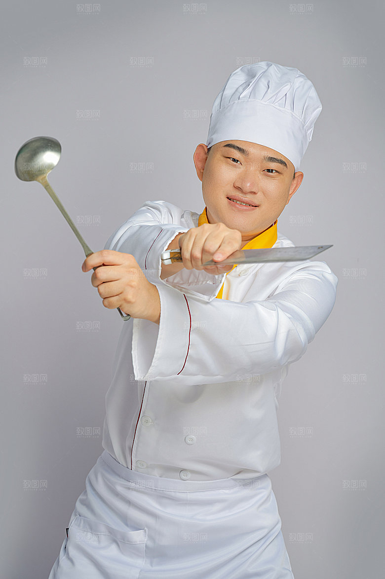 餐饮厨师服人物摄影图片