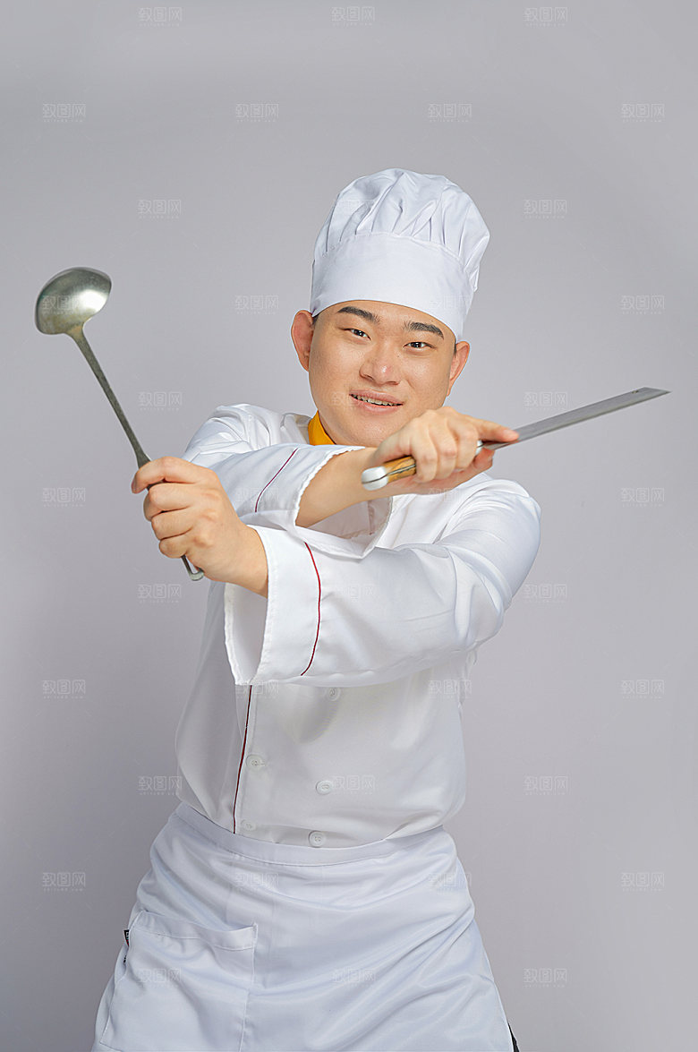 餐饮厨师服人物摄影图片