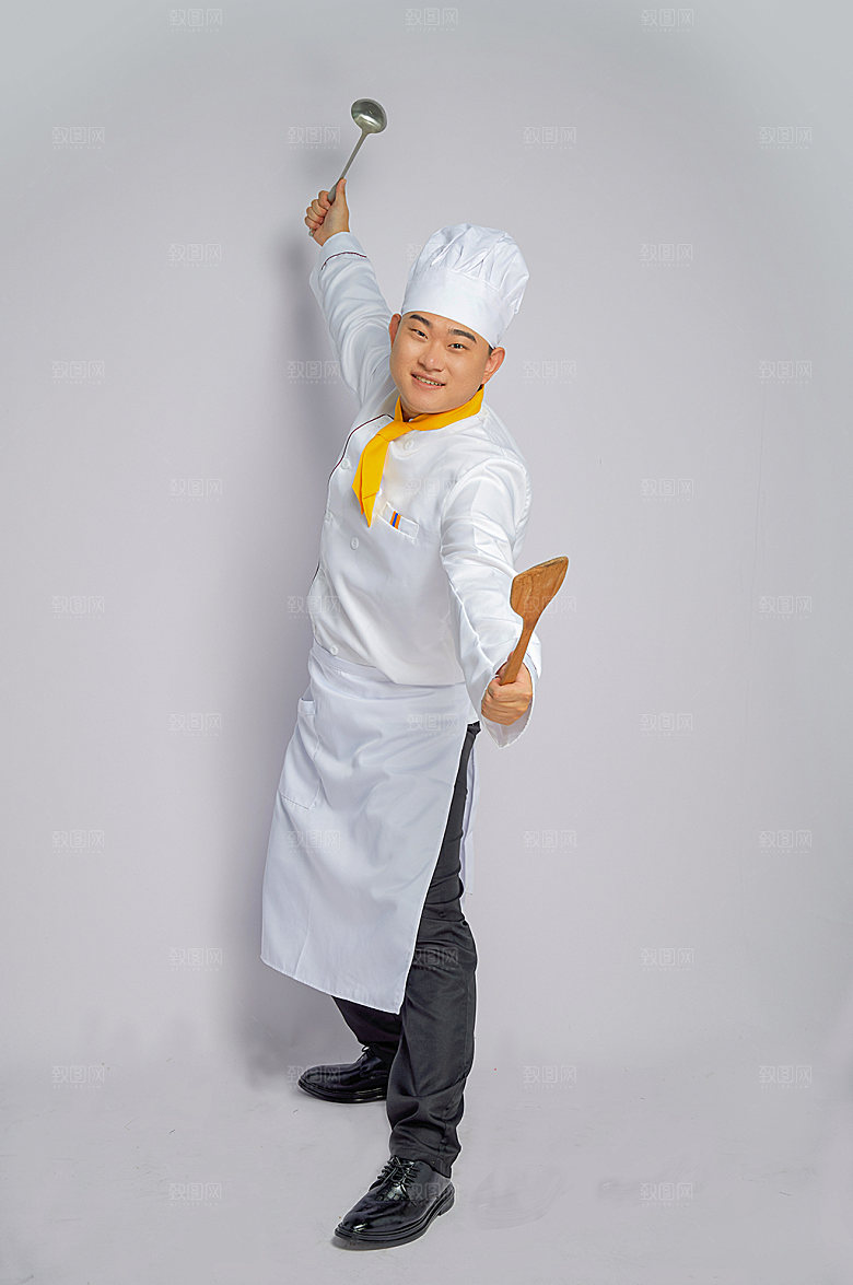 餐饮厨师服人物摄影图片