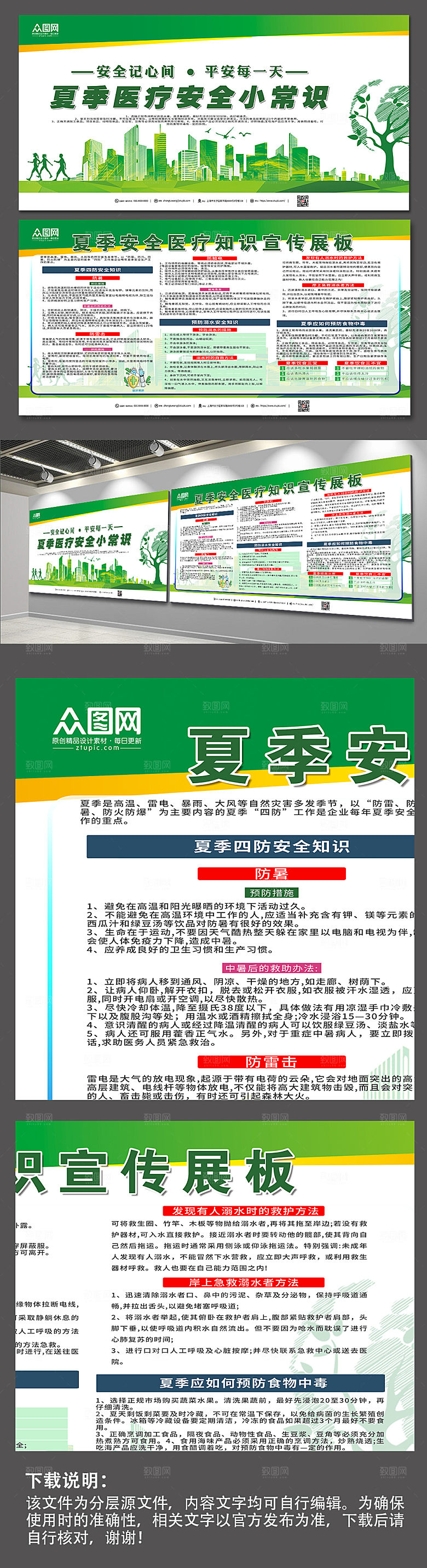 去夏季医疗安全常识展板设计