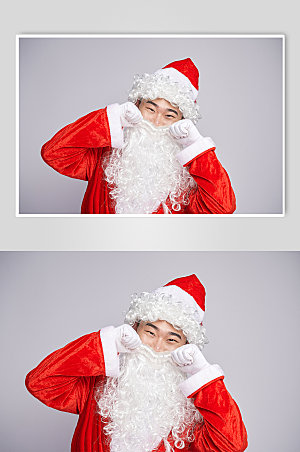 可爱手势圣诞老人圣诞节人物摄影图
