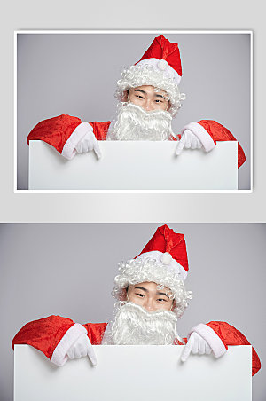 圣诞老人手指纸板圣诞节人物摄影图