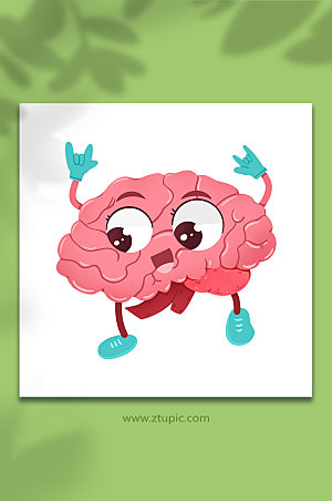 扁平大脑健康医疗器官插画设计