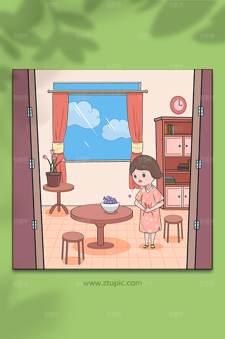 卡通海姆立克自救法插画设计