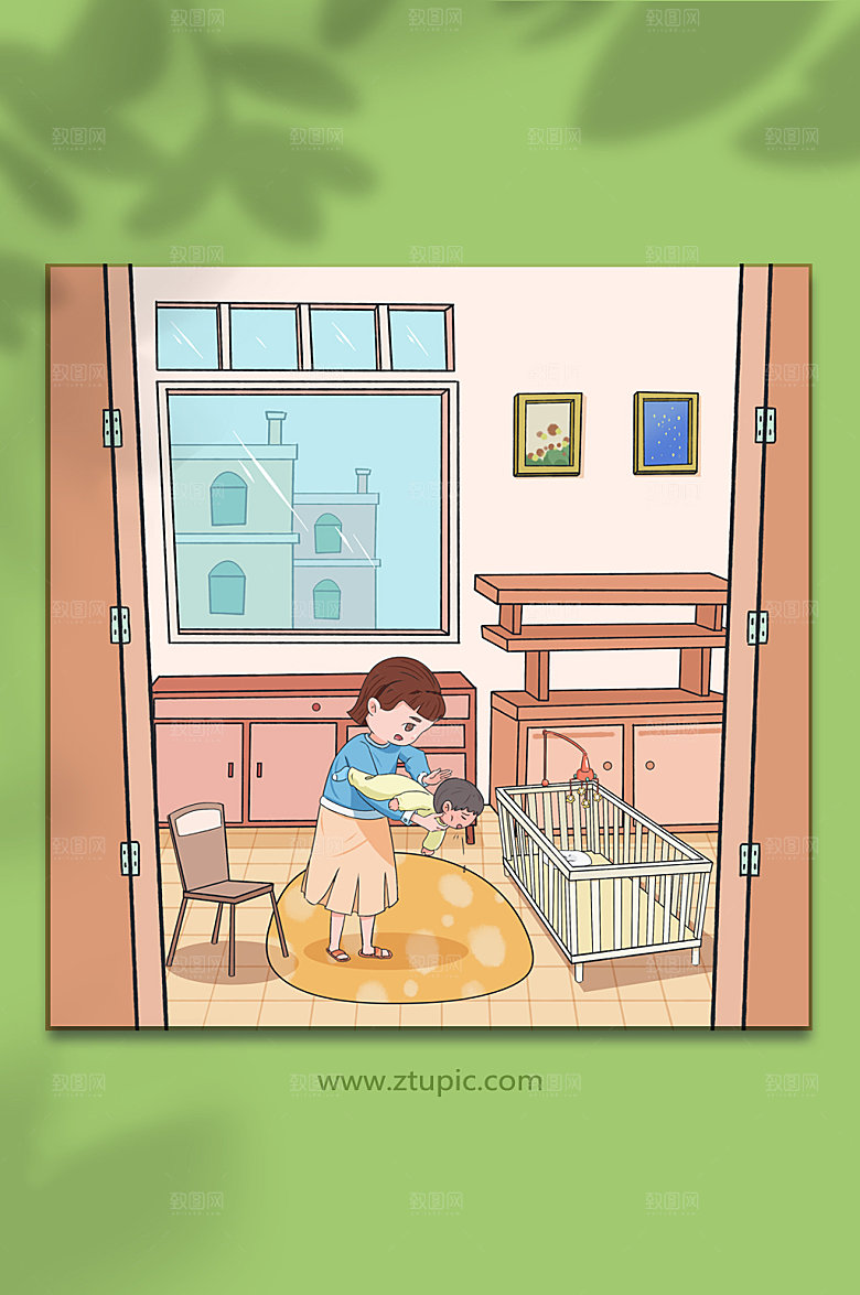 扁平海姆立克急救法插画设计