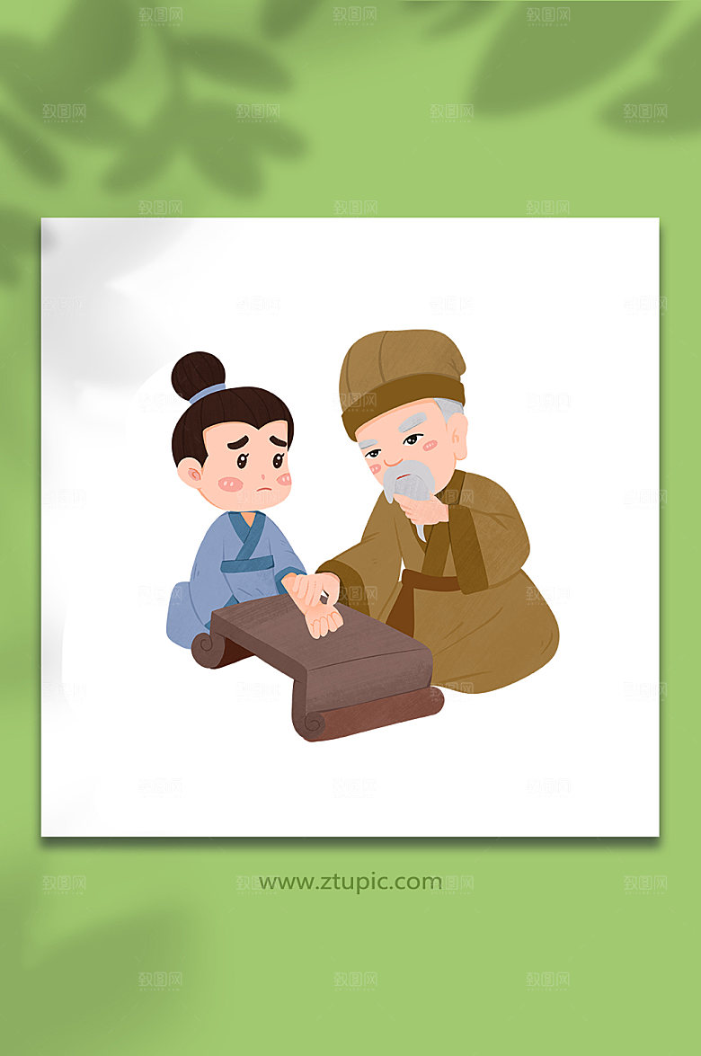 卡通切老中医医疗插画设计