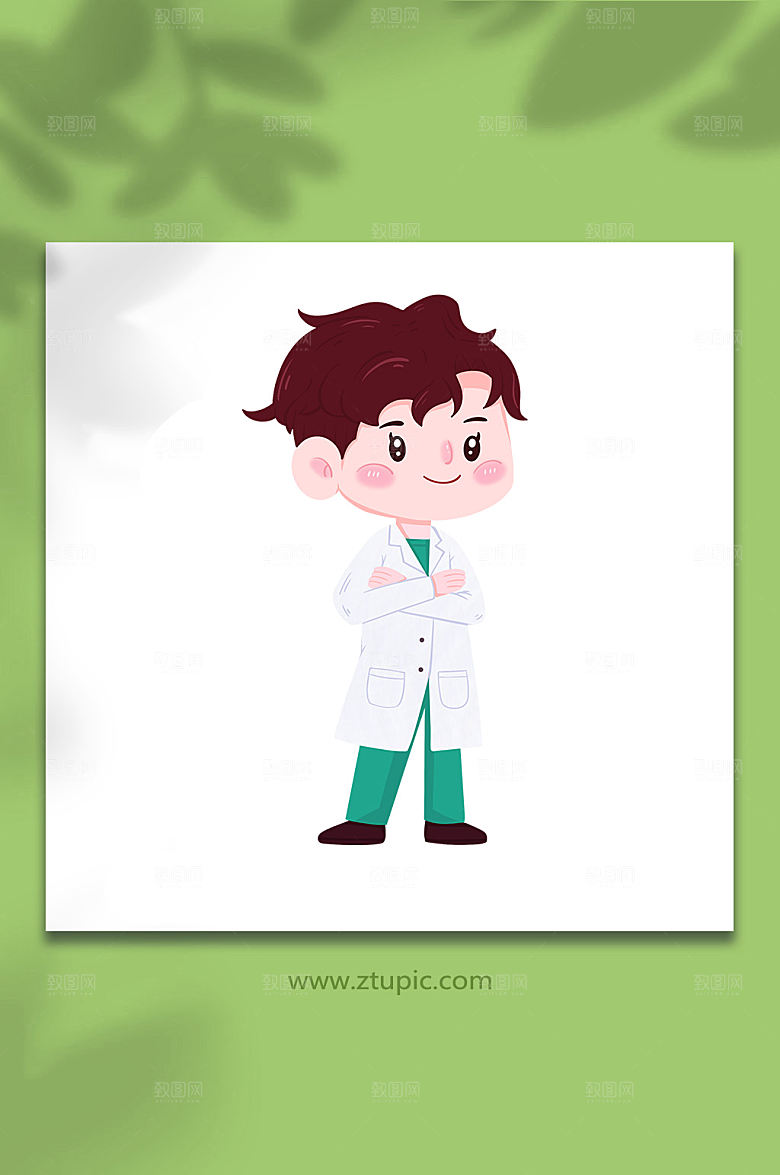 扁平白大褂医生人物插画设计