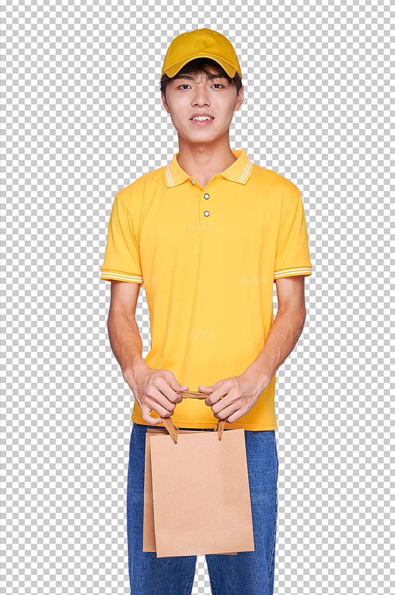 可爱外卖小哥免抠PNG摄影图片