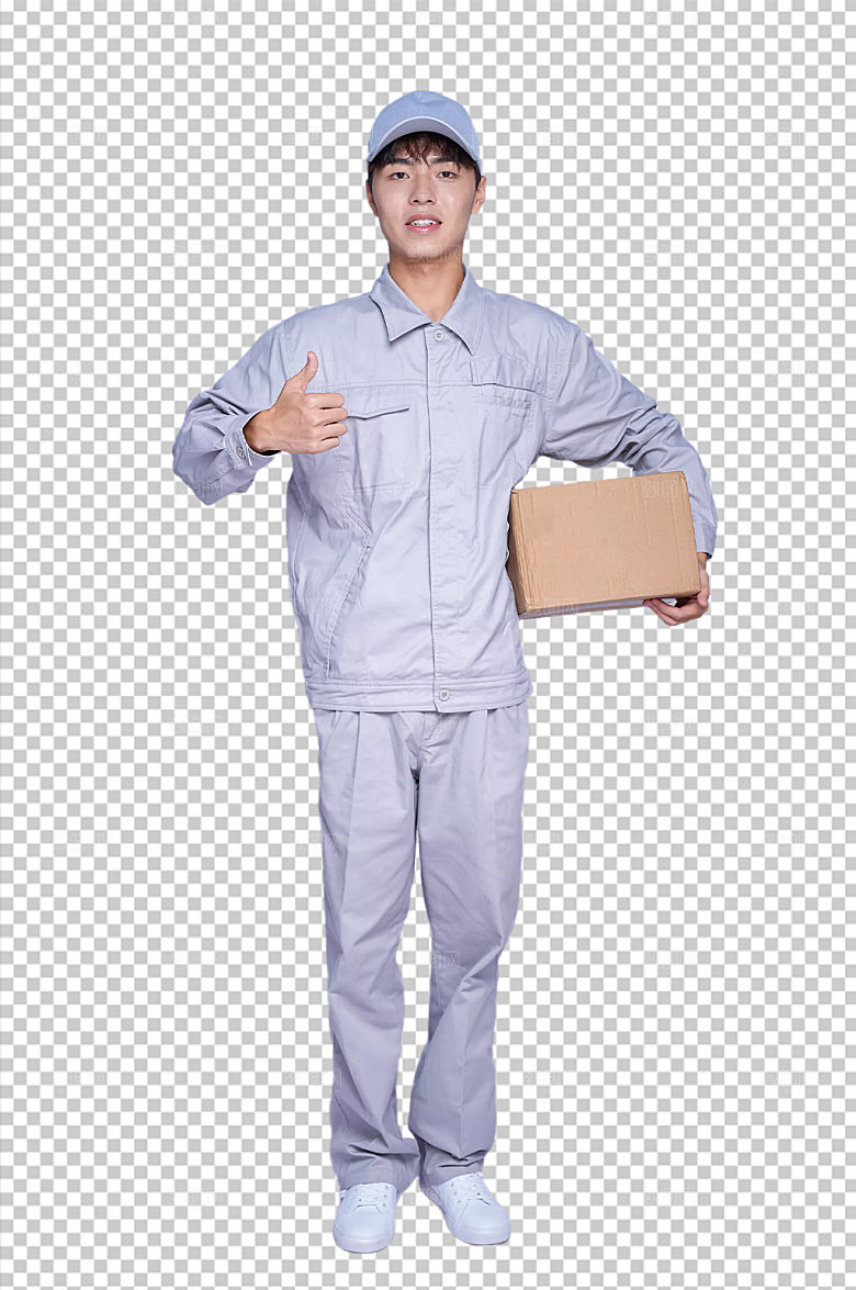 配送员送快递免抠PNG摄影图片