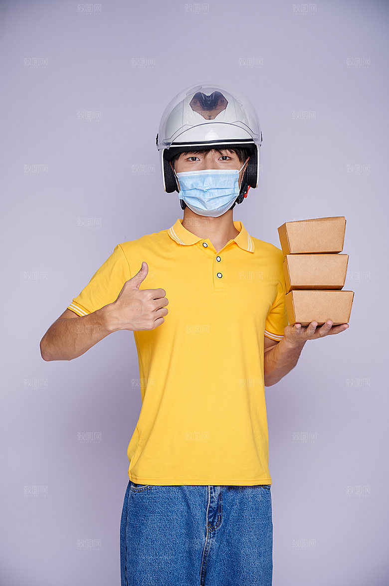 外卖小哥送餐照片商业摄影图片