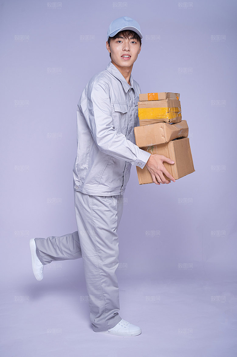 快递员送包裹图片素材商业摄影图片