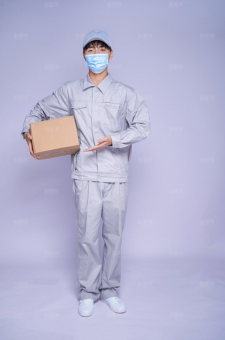 帅气快递员图片精修商业摄影图片