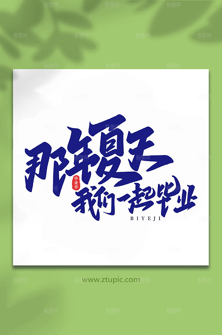 创意那年夏天我们一起毕业艺术字