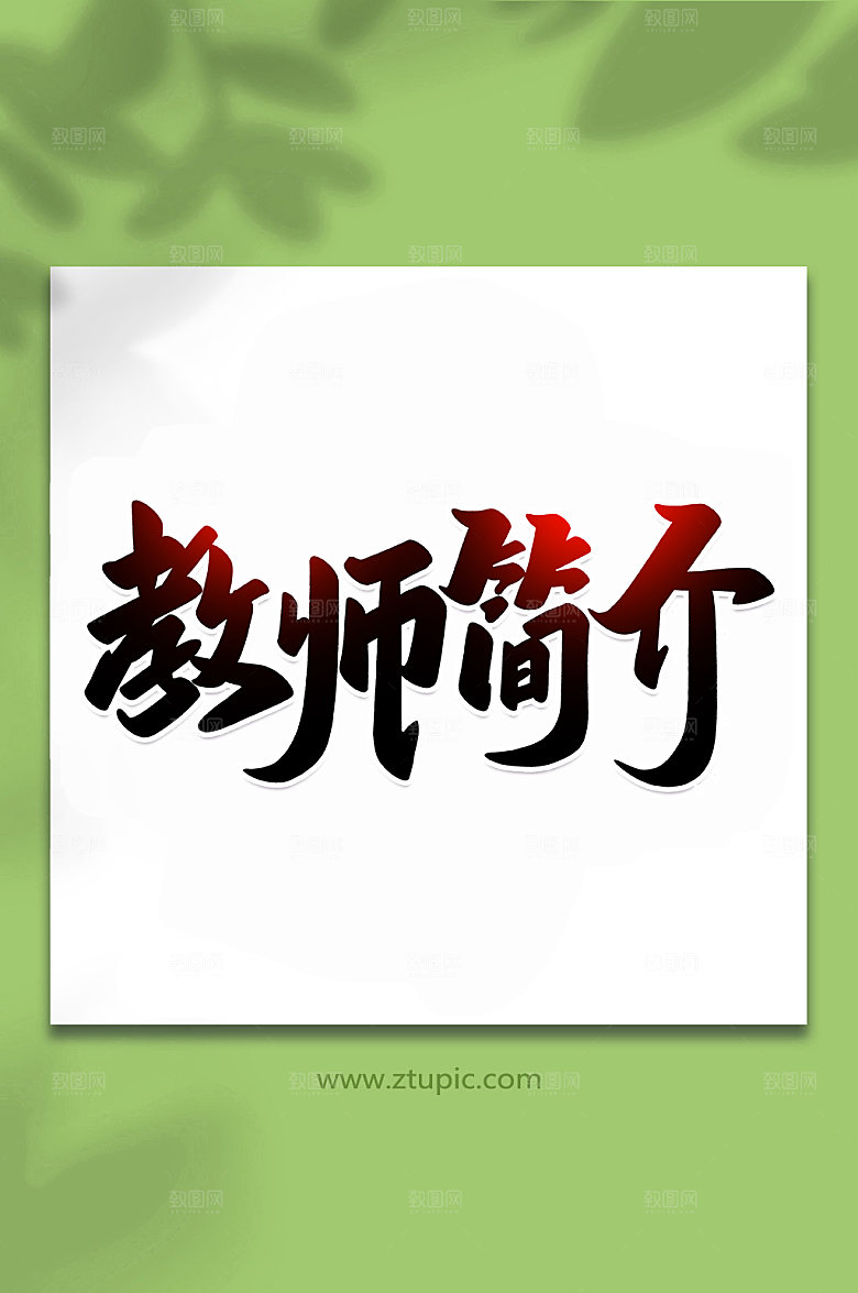 高级教师简介手写艺术字设计