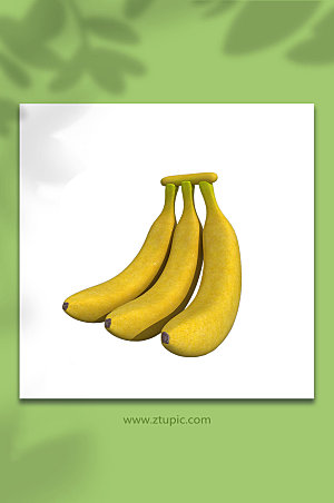 美味香蕉3D立体水果模型元素
