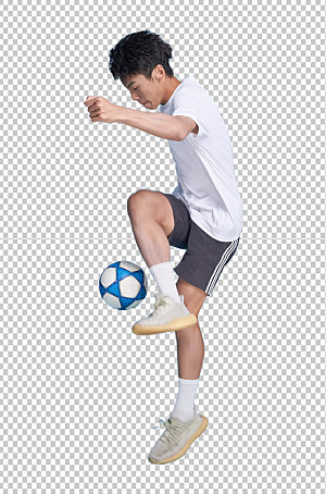 男生踢足球运动人物免抠摄影