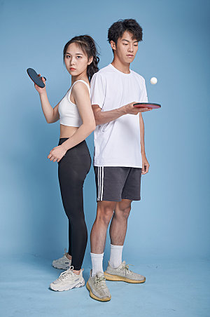 乒乓球运动男女人物精修摄影
