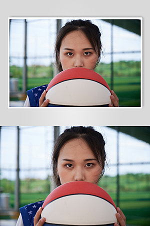 女生篮球体育特写精修摄影图