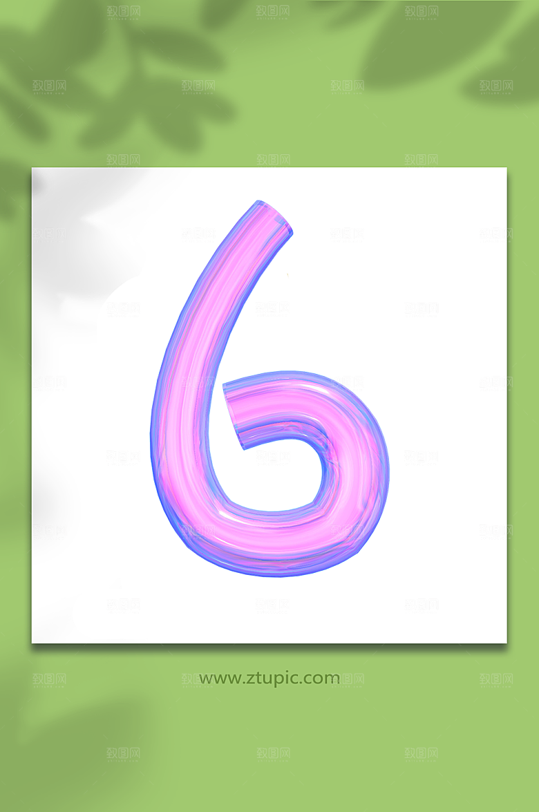 数字6C4D立体字模型免抠元素