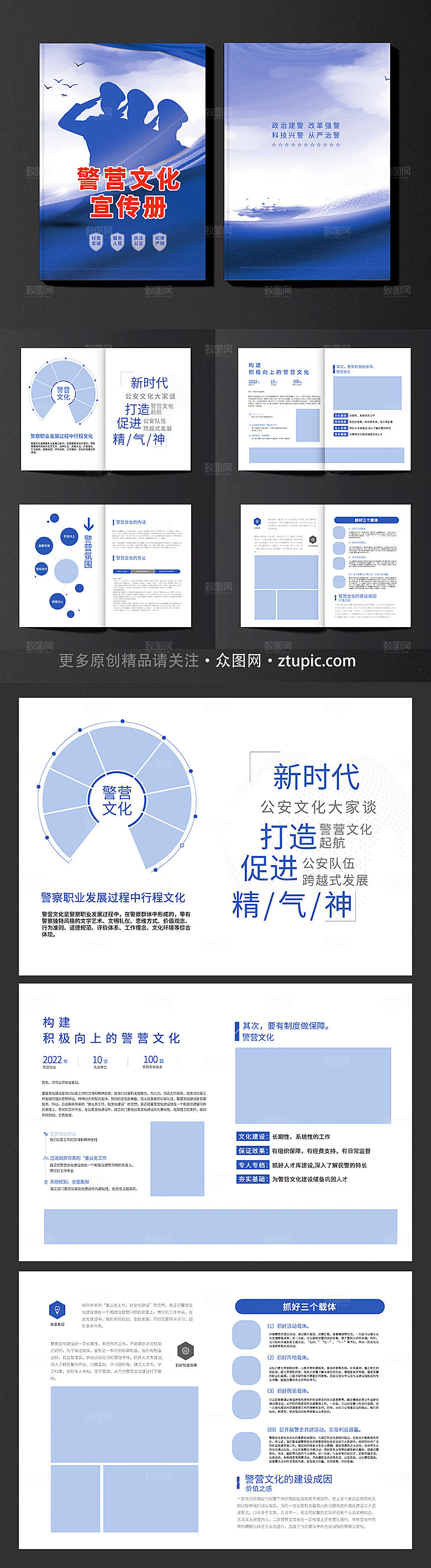商务警营文化公安交警画册模板