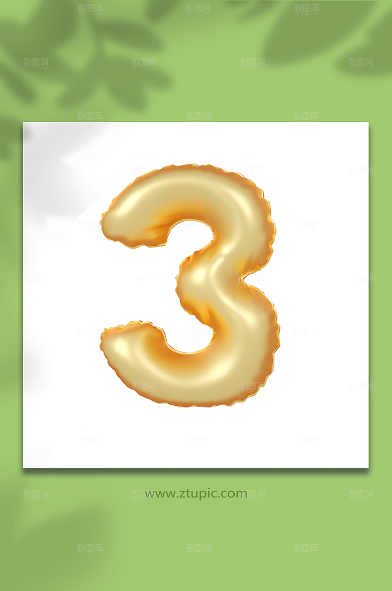 金色数字3C4D立体免抠字体