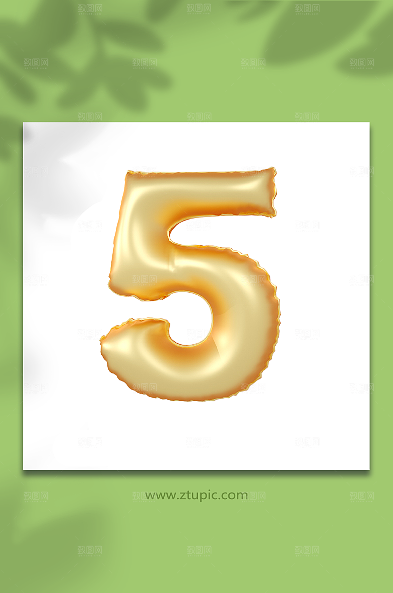 金色数字5C4D立体免抠字体