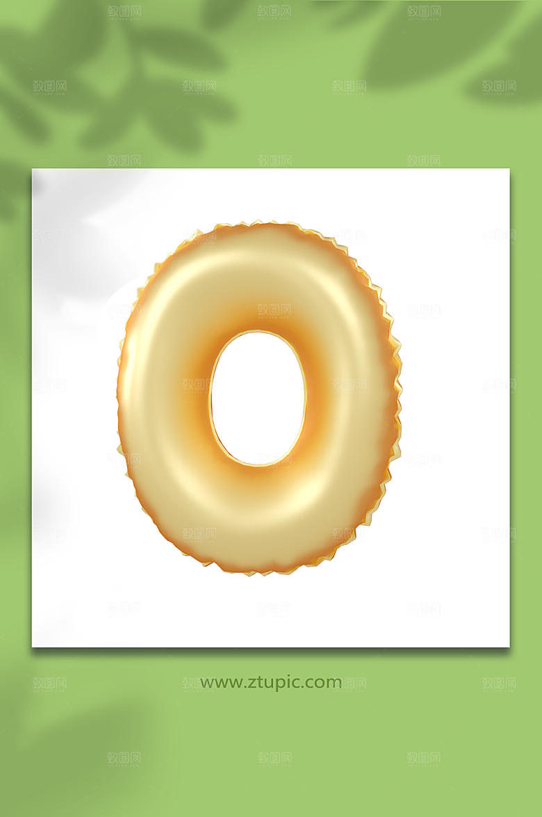 金色数字0C4D立体免抠字体