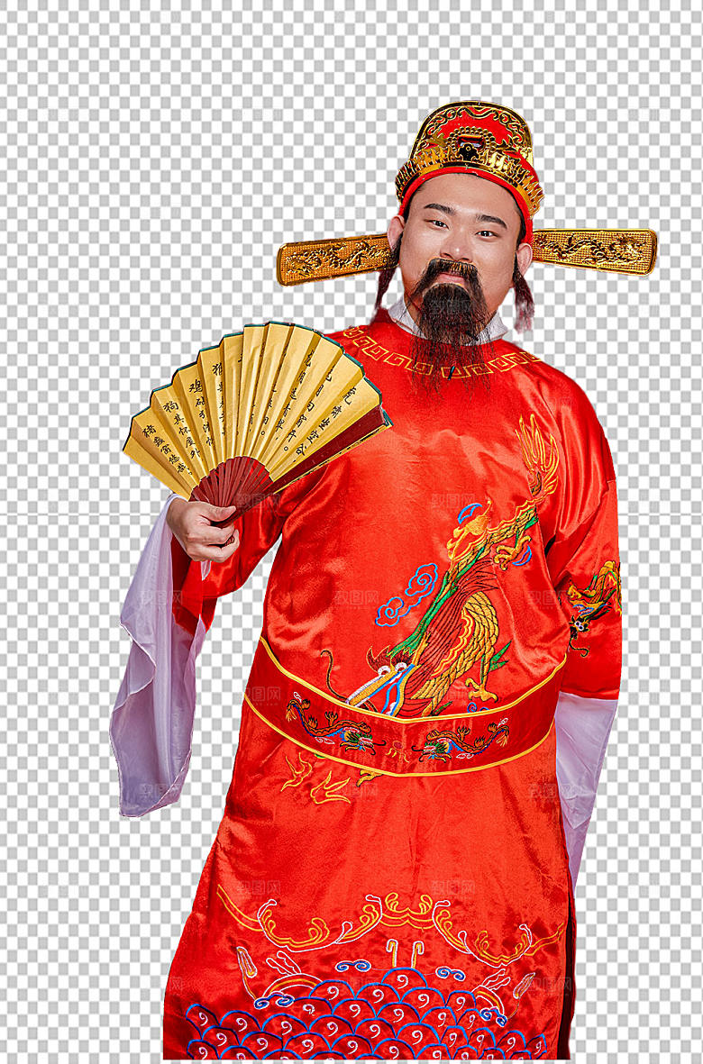 喜庆财神爷拜年人物图片