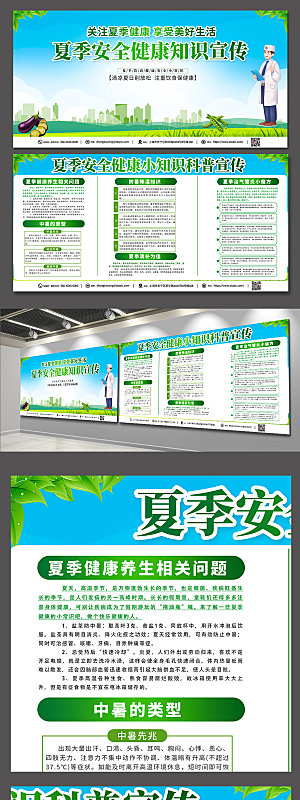 绿色健康知识展板设计