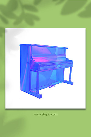 酷炫钢琴乐器立体模型免抠元素