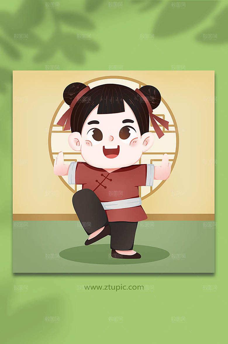手绘武术人物插画设计