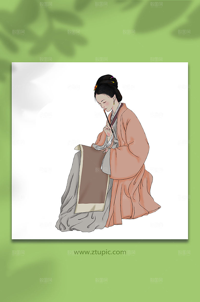 古风诗人词人古装人物插画