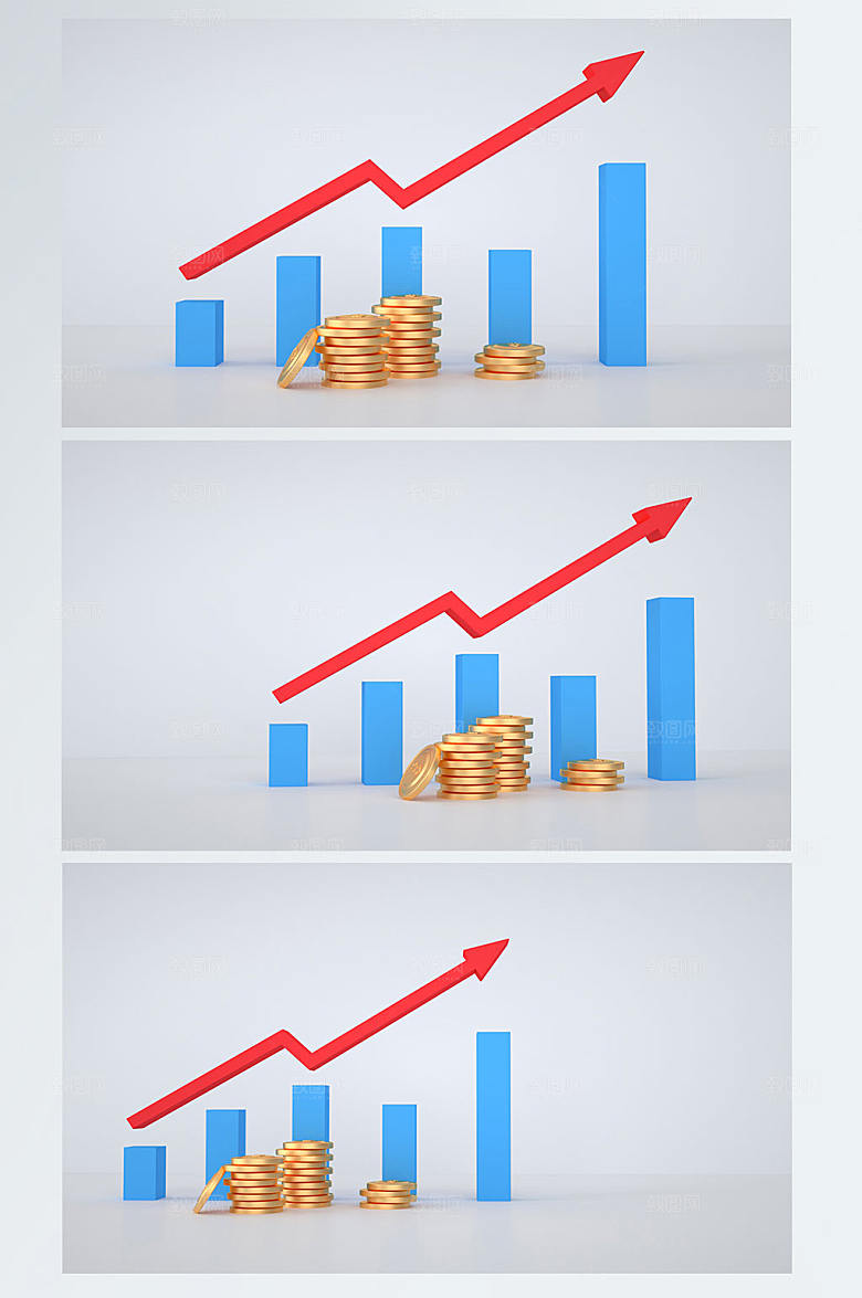 极简金融股市理财C4D背景模板