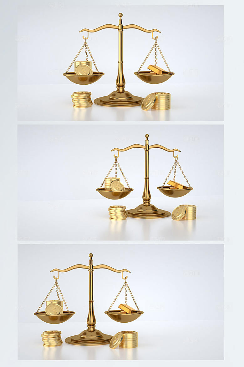 清新金融理财天秤C4D背景设计