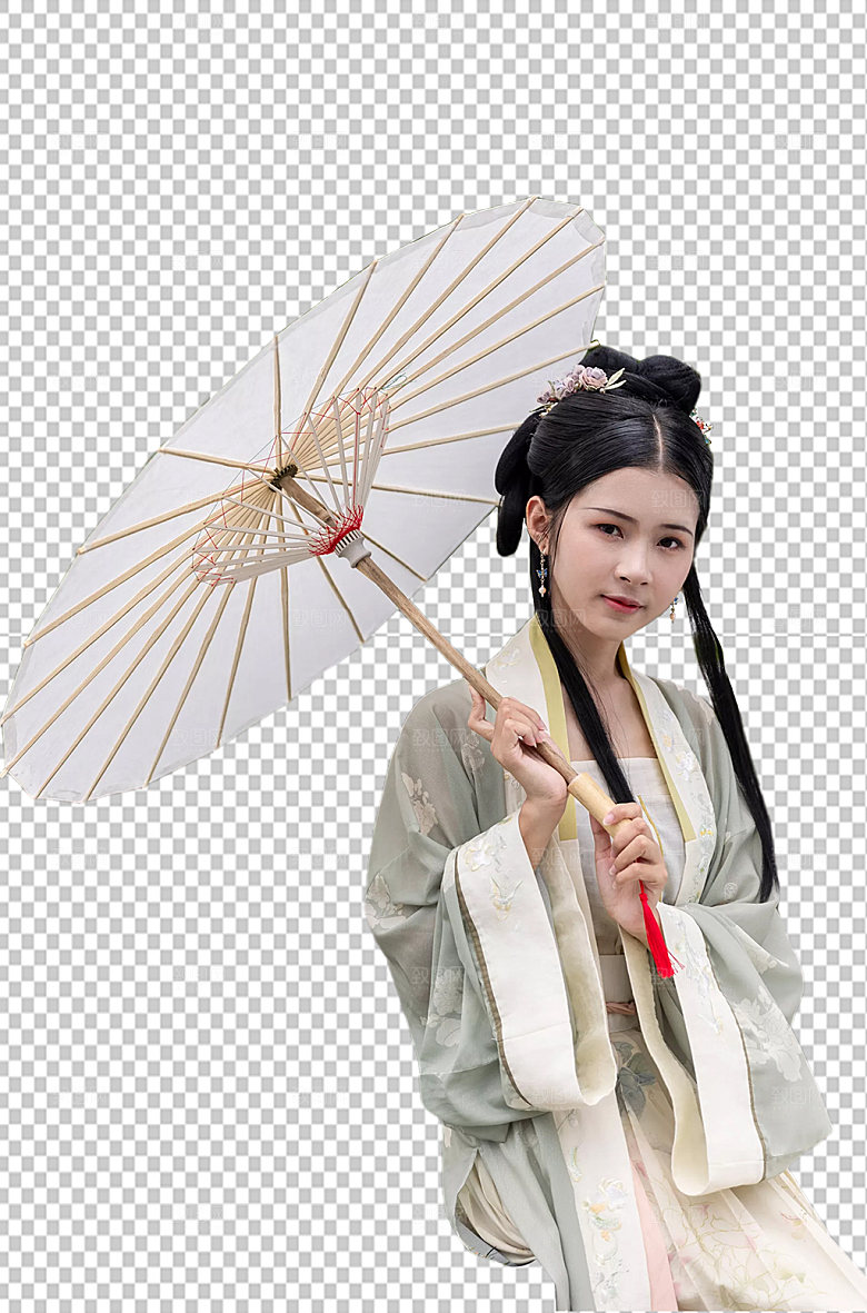 汉服打伞人物免抠png国风摄影图
