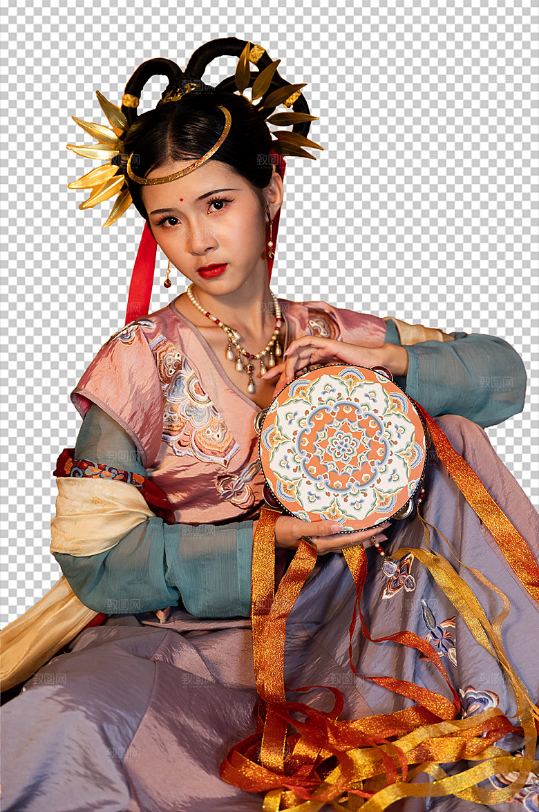敦煌飞天女孩人物PNG精修摄影图片