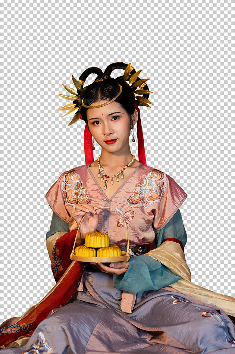 中秋节汉服人物PNG国风摄影图